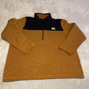 The North Face Mens XXL Gordon Lyons 1/4 Zip Fleece Pullover Brown Black Jacket